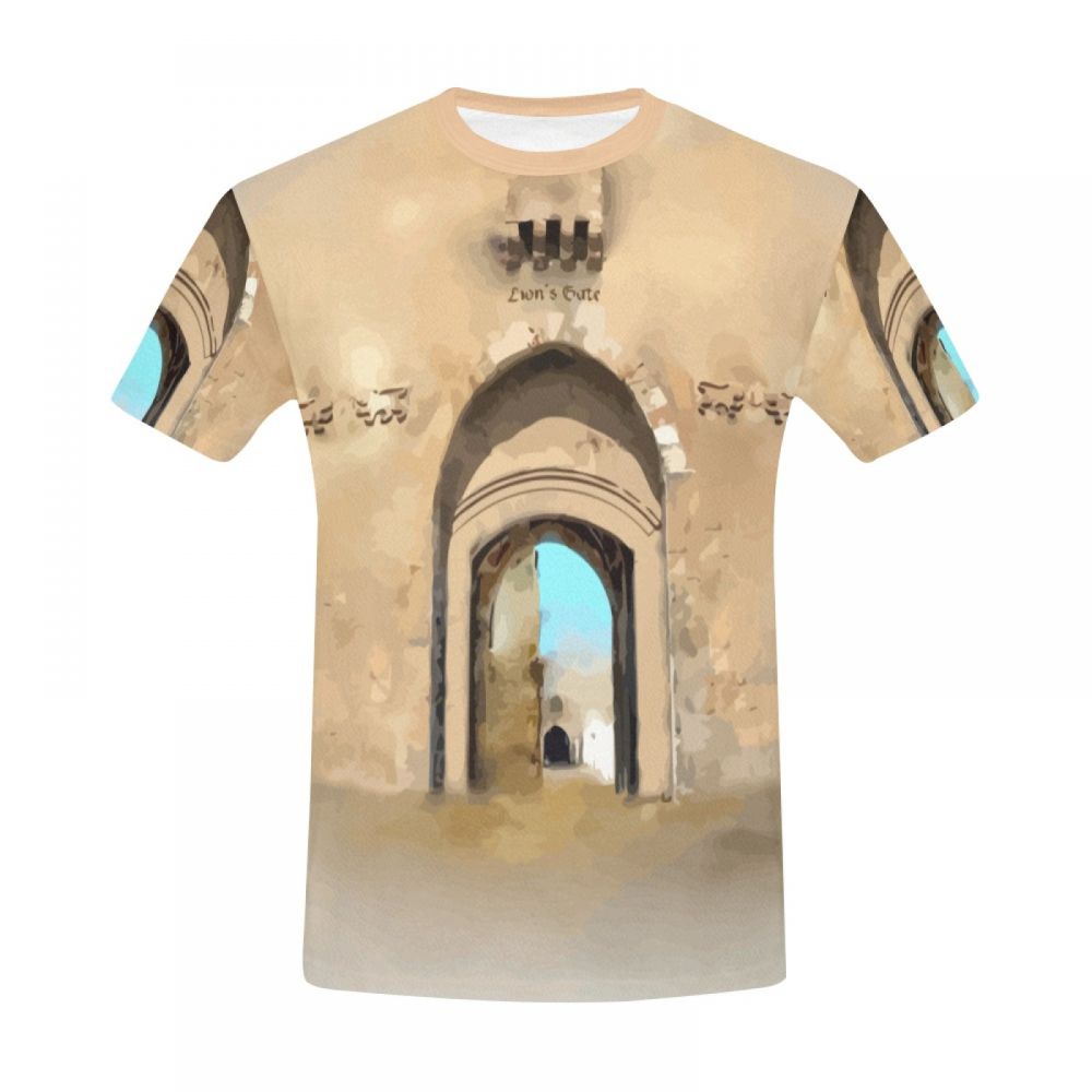 Camiseta Corta México Arte Ciudad Vieja De Jerusalén Hombre