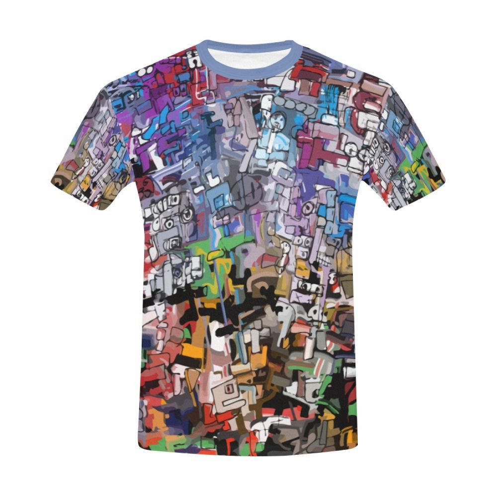 Camiseta Corta México Arte Abstracto Colorido Hombre