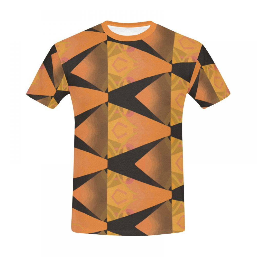 Camiseta Corta México Arte Abstracto Naranja Hombre