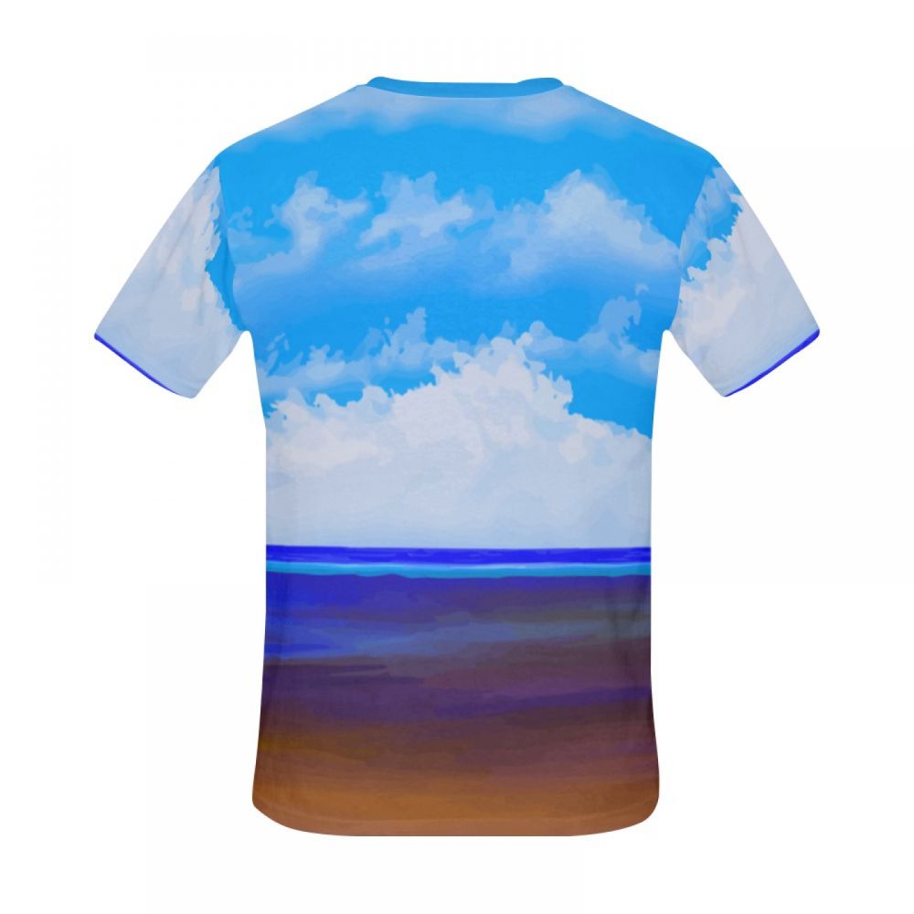 Camiseta Corta México Arte Playa Azul Cielo Hombre