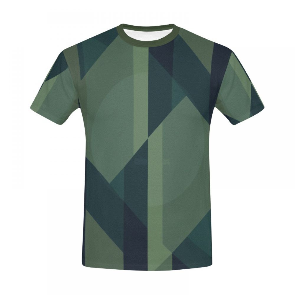 Camiseta Corta México Arte Geométrico Líneas Verdes Hombre
