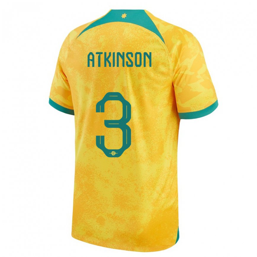 Niño Camiseta Australia Nathaniel Atkinson #3 Dorado 1ª Equipación 22-24 México