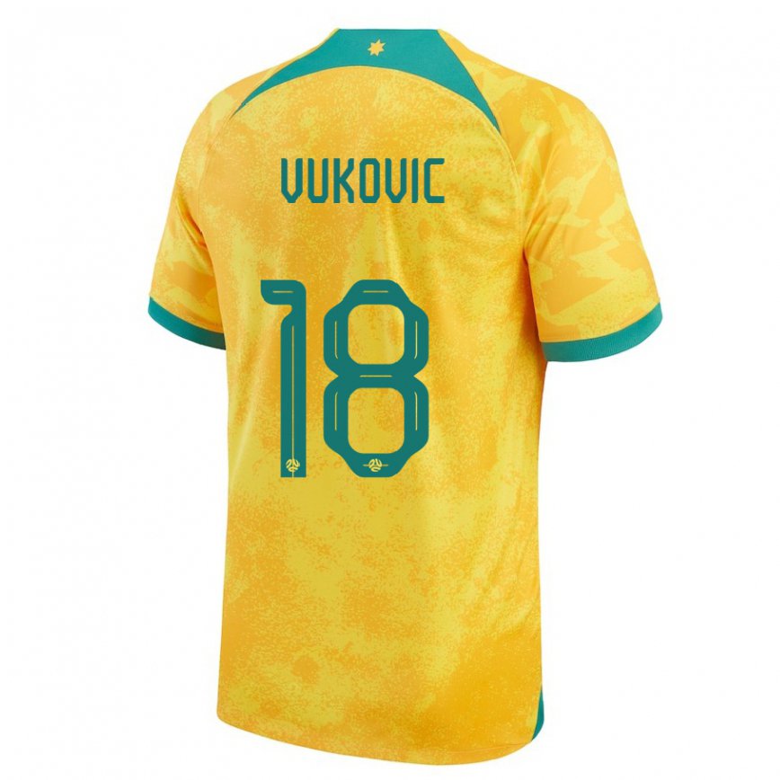 Niño Camiseta Australia Danny Vukovic #18 Dorado 1ª Equipación 22-24 México