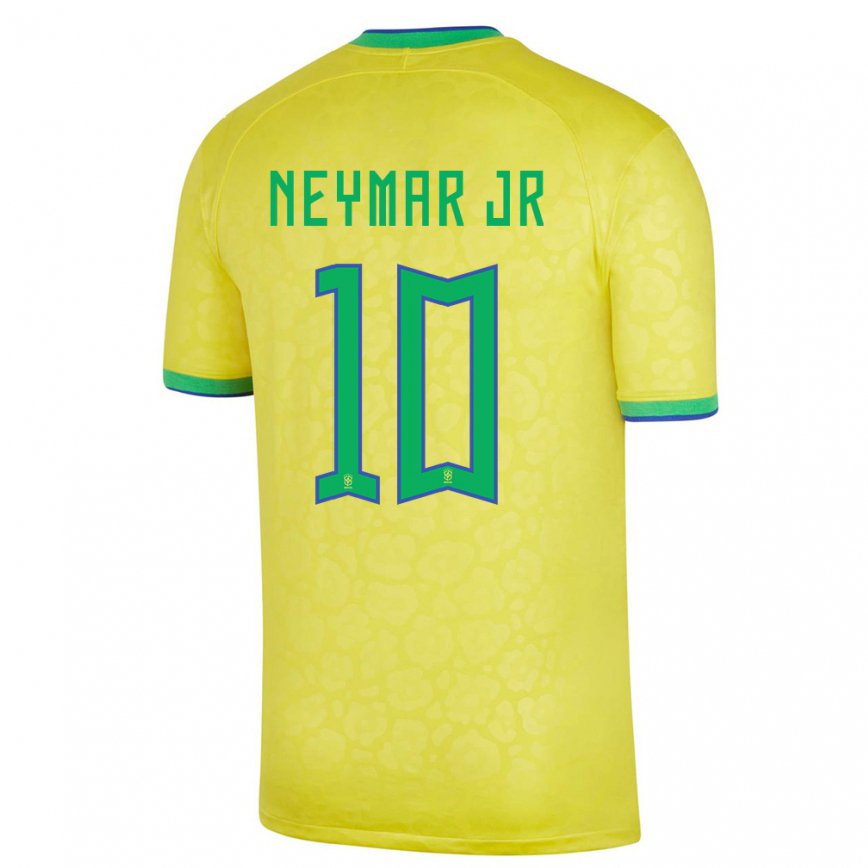 Niño Camiseta Brasil Neymar #10 Amarillo 1ª Equipación 22-24 México