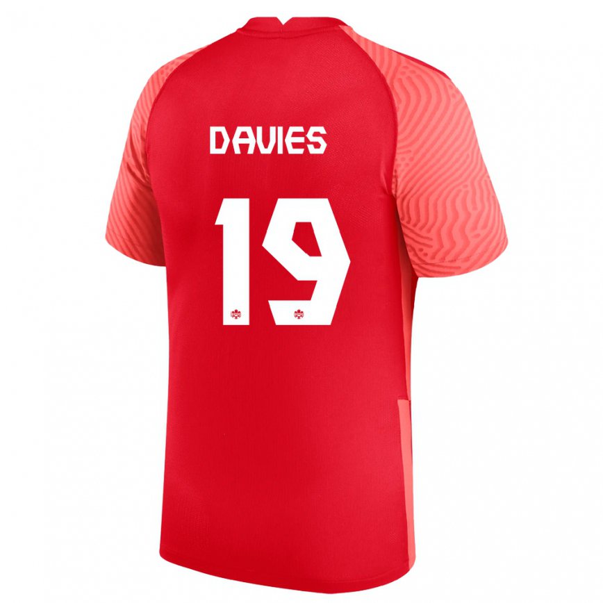 Niño Camiseta Canadá Alphonso Davies #19 Rojo 1ª Equipación 22-24 México