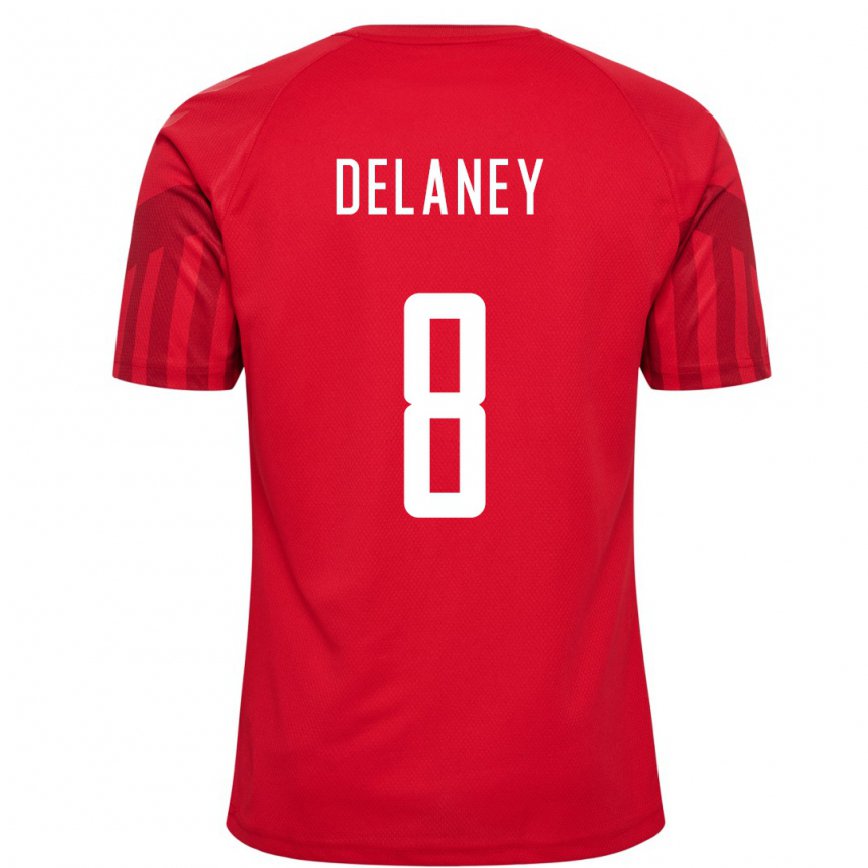 Niño Camiseta Dinamarca Thomas Delaney #8 Rojo 1ª Equipación 22-24 México