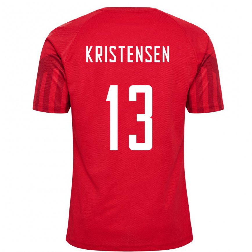 Niño Camiseta Dinamarca Rasmus Kristensen #13 Rojo 1ª Equipación 22-24 México