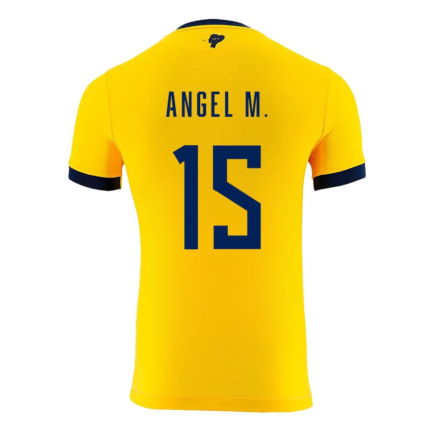 Niño Camiseta Ecuador Angel Mena #15 Amarillo 1ª Equipación 22-24 México