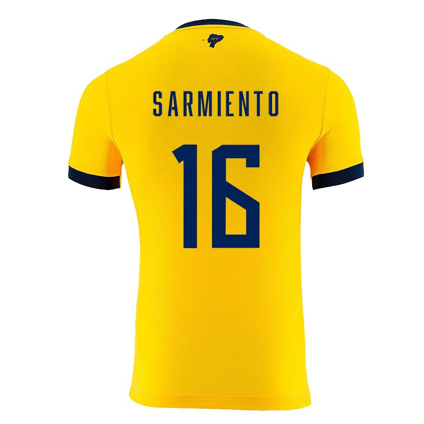 Niño Camiseta Ecuador Jeremy Sarmiento #16 Amarillo 1ª Equipación 22-24 México
