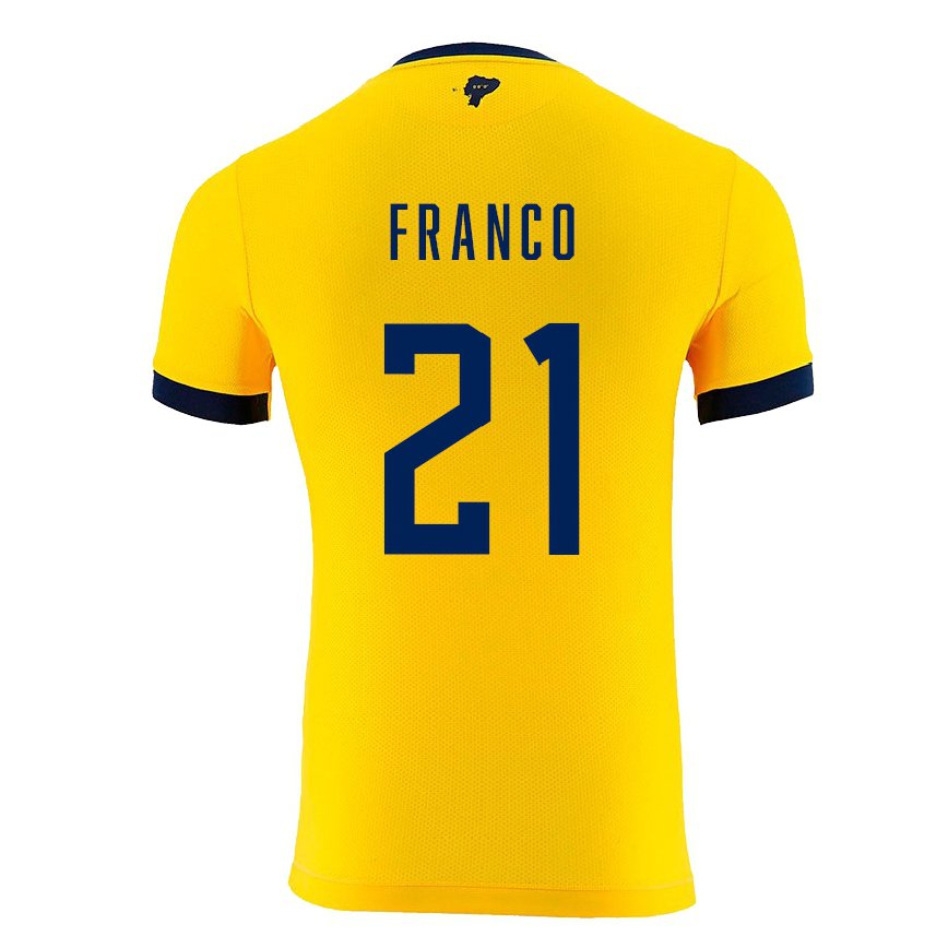 Niño Camiseta Ecuador Alan Franco #21 Amarillo 1ª Equipación 22-24 México