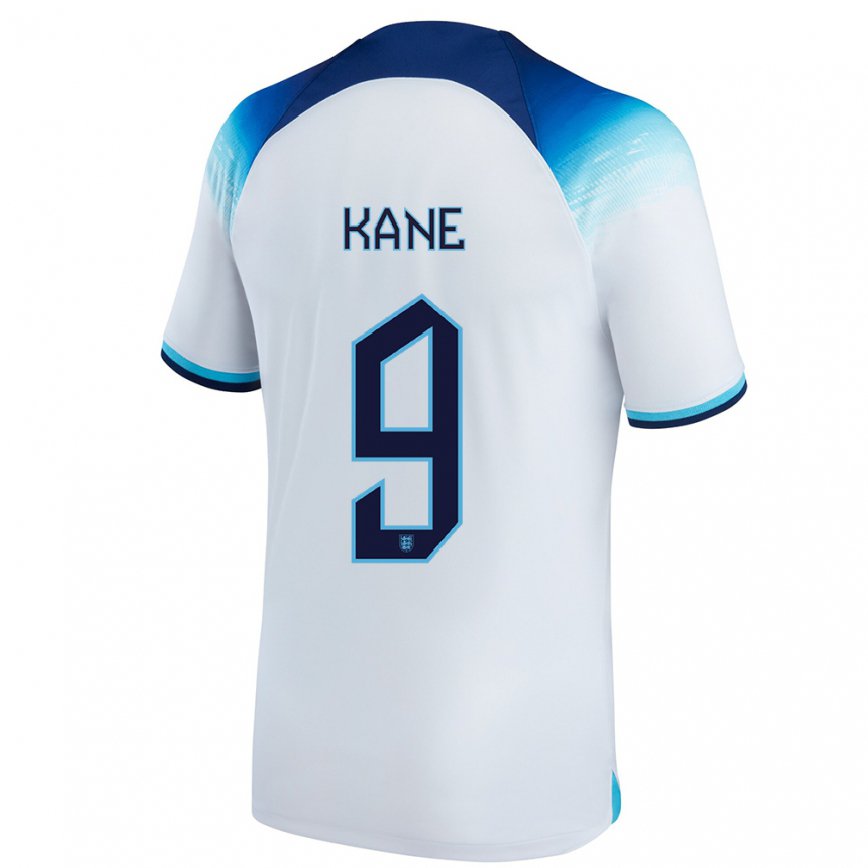 Niño Camiseta Inglaterra Harry Kane #9 Blanco Azul 1ª Equipación 22-24 México