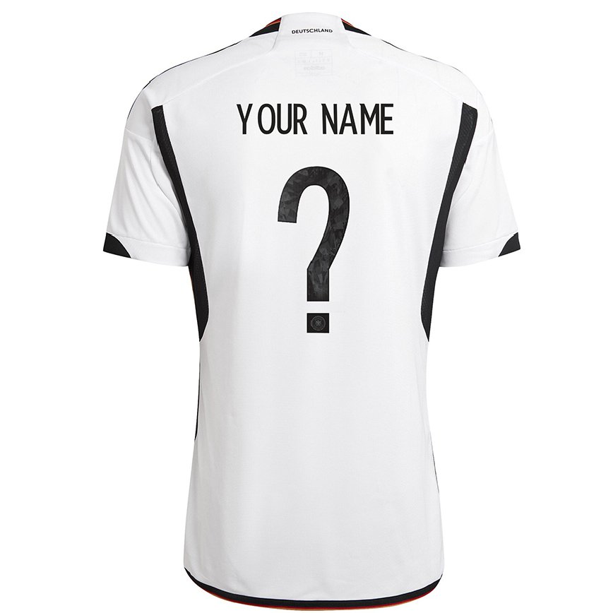 Niño Camiseta Alemania Su Nombre #0 Blanco Negro 1ª Equipación 22-24 México