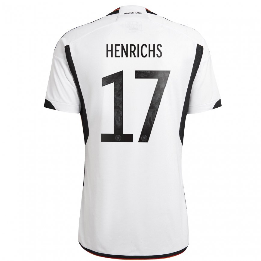 Niño Camiseta Alemania Benjamin Henrichs #17 Blanco Negro 1ª Equipación 22-24 México