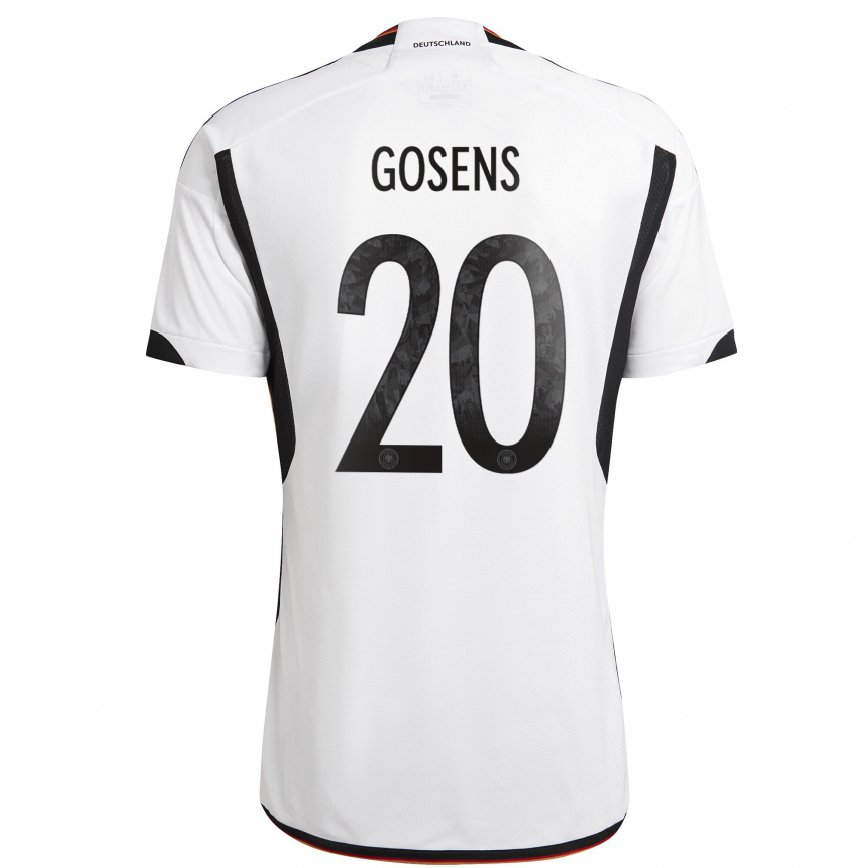Niño Camiseta Alemania Robin Gosens #20 Blanco Negro 1ª Equipación 22-24 México