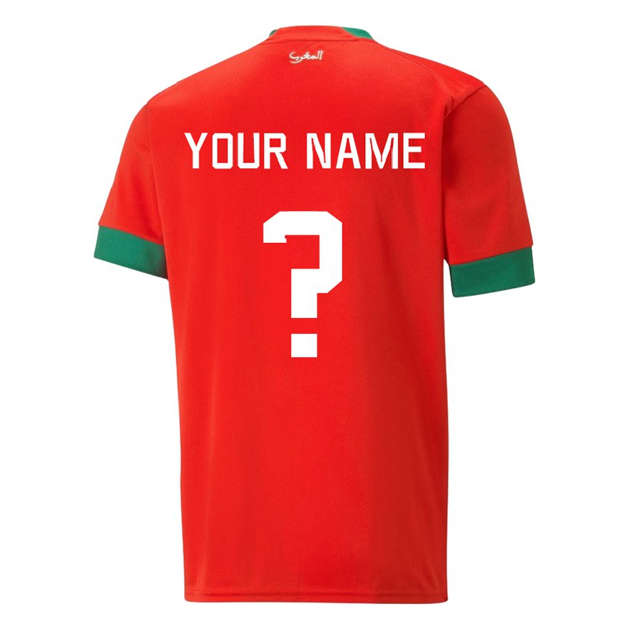 Niño Camiseta Marruecos Su Nombre #0 Rojo 1ª Equipación 22-24 México