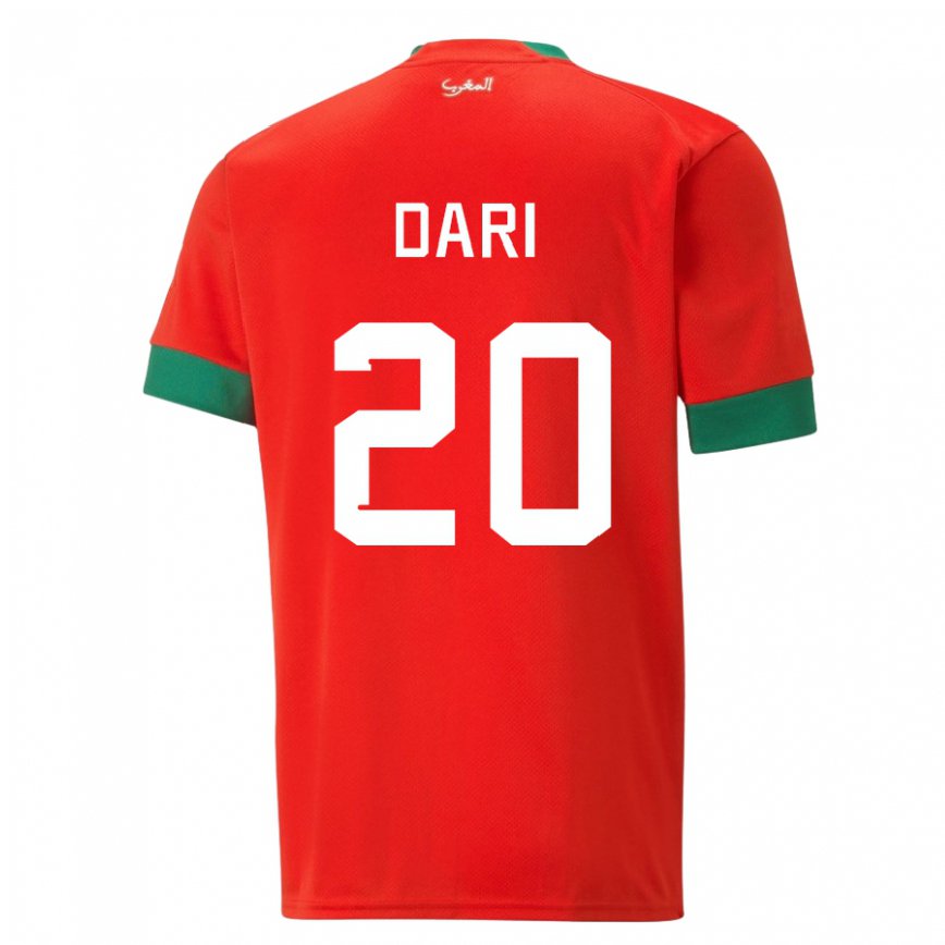 Niño Camiseta Marruecos Achraf Dari #20 Rojo 1ª Equipación 22-24 México