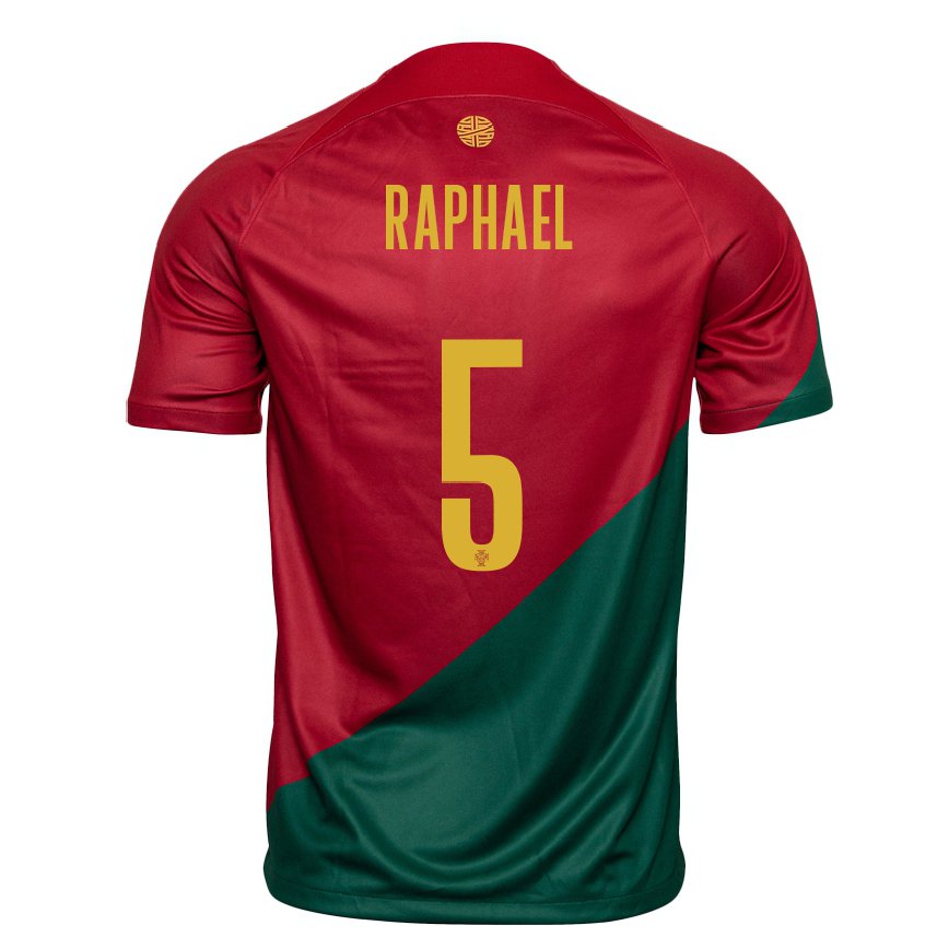 Niño Camiseta Portugal Raphael Guerreiro #5 Rojo Verde 1ª Equipación 22-24 México