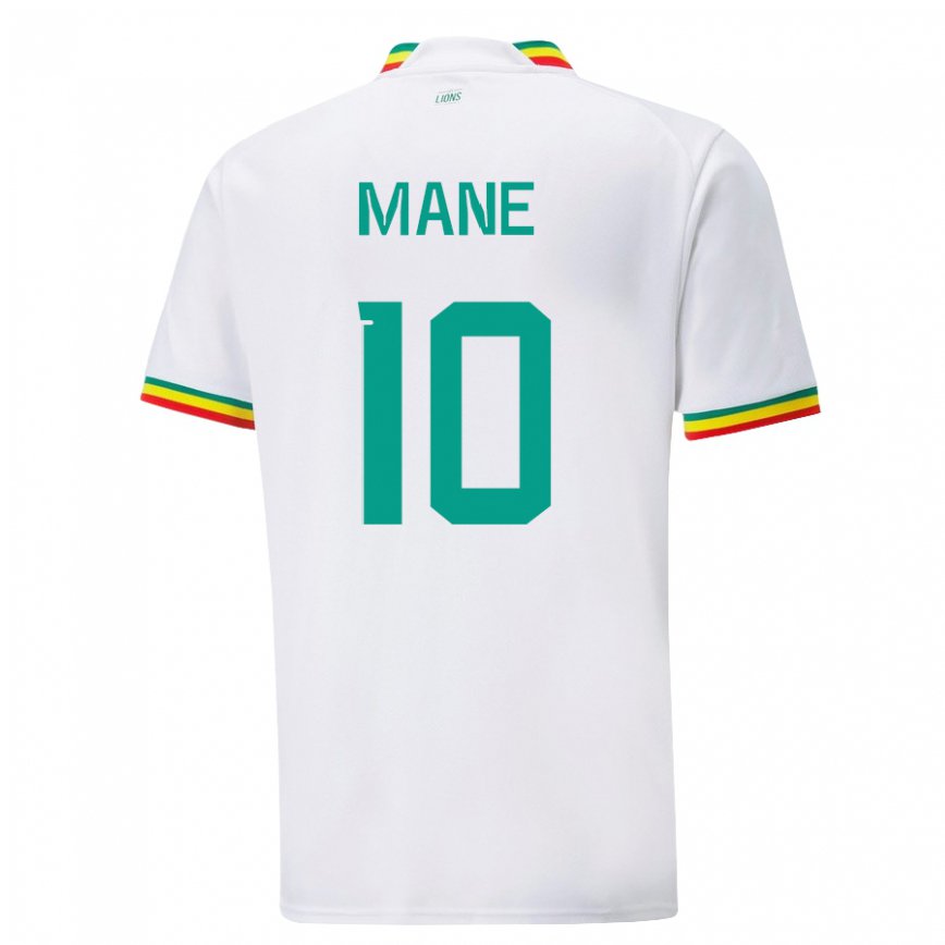 Niño Camiseta Senegal Sadio Mane #10 Blanco 1ª Equipación 22-24 México