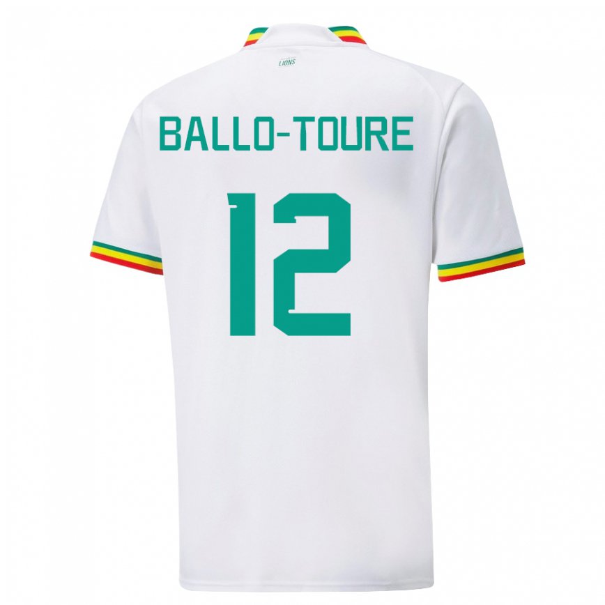 Niño Camiseta Senegal Fode Ballo-toure #12 Blanco 1ª Equipación 22-24 México