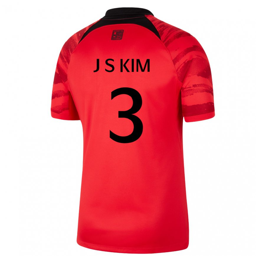 Niño Camiseta Corea Del Sur Jin-su Kim #3 Rojo Volver 1ª Equipación 22-24 México