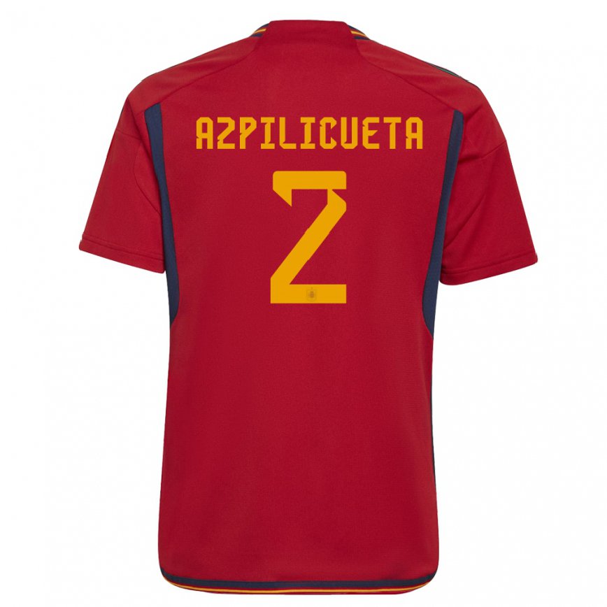 Niño Camiseta España Cesar Azpilicueta #2 Rojo 1ª Equipación 22-24 México