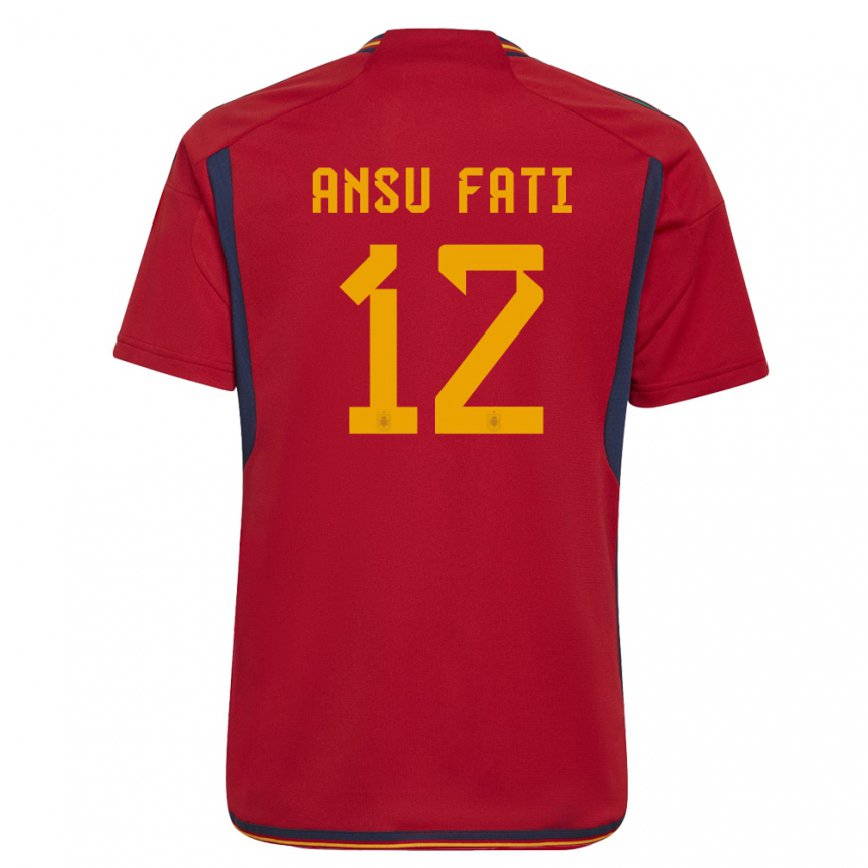 Niño Camiseta España Ansu Fati #12 Rojo 1ª Equipación 22-24 México