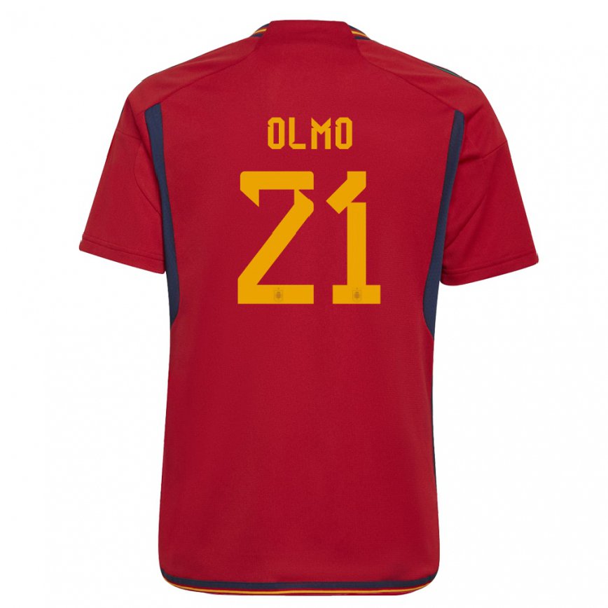Niño Camiseta España Dani Olmo #21 Rojo 1ª Equipación 22-24 México