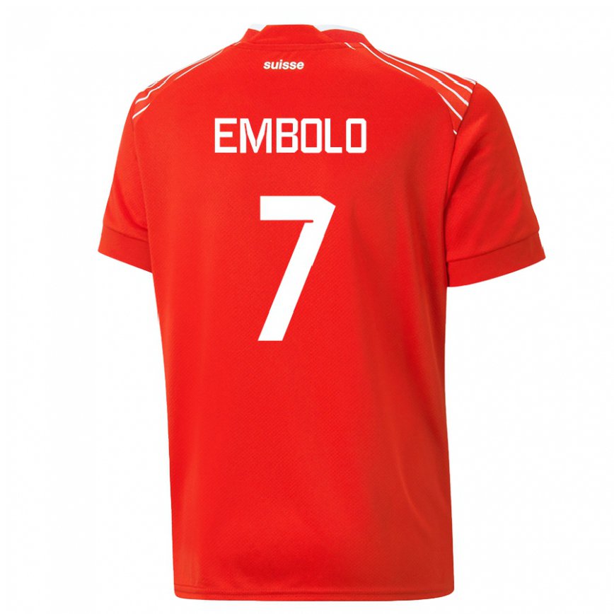 Niño Camiseta Suiza Breel Embolo #7 Rojo 1ª Equipación 22-24 México