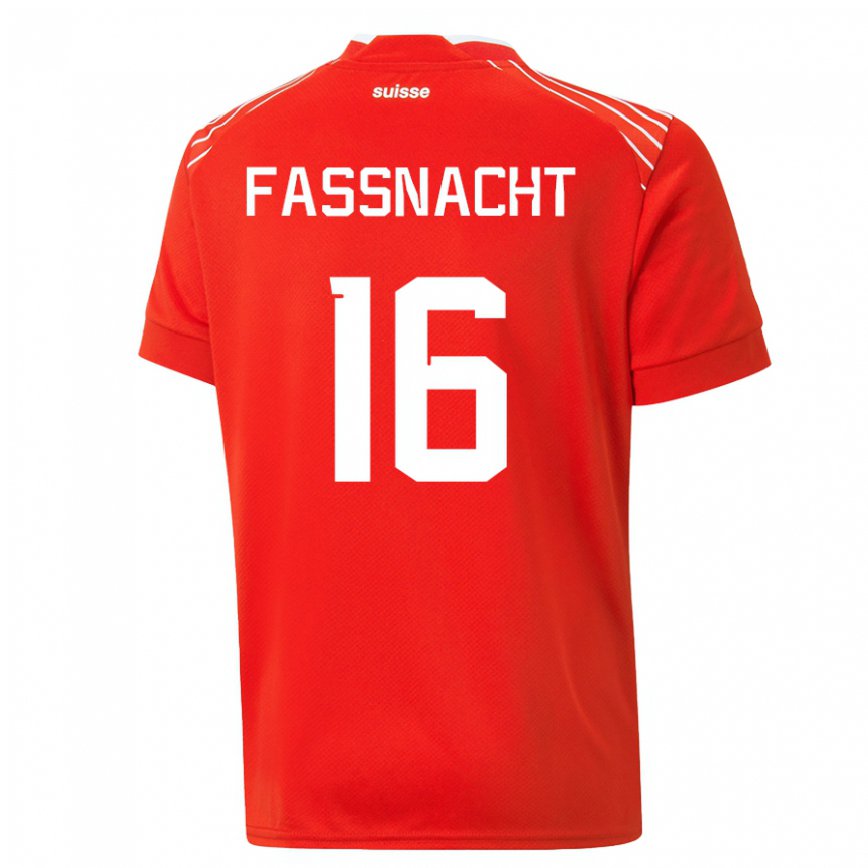 Niño Camiseta Suiza Christian Fassnacht #16 Rojo 1ª Equipación 22-24 México