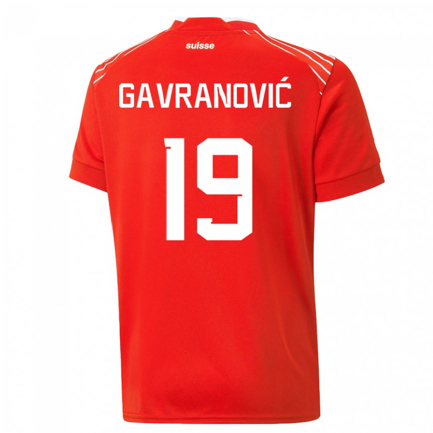 Niño Camiseta Suiza Mario Gavranovic #19 Rojo 1ª Equipación 22-24 México