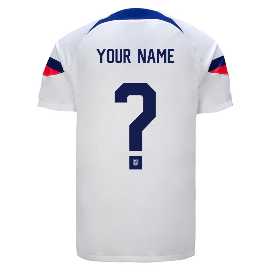 Niño Camiseta Estados Unidos Su Nombre #0 Blanco 1ª Equipación 22-24 México