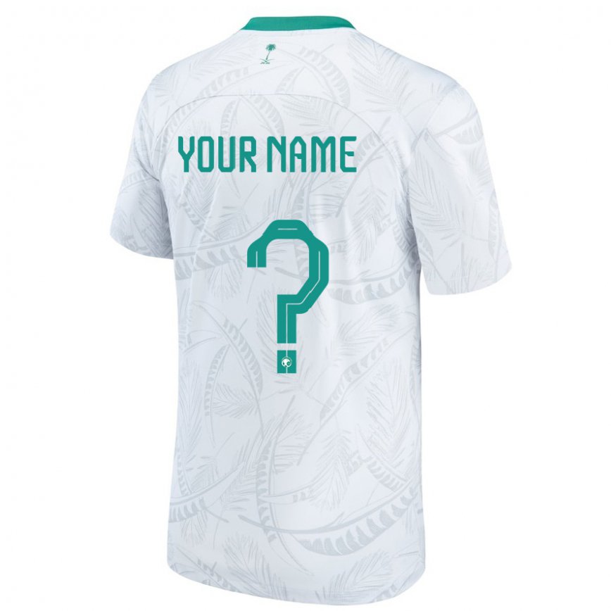 Niño Camiseta Arabia Saudita Su Nombre #0 Blanco 1ª Equipación 22-24 México