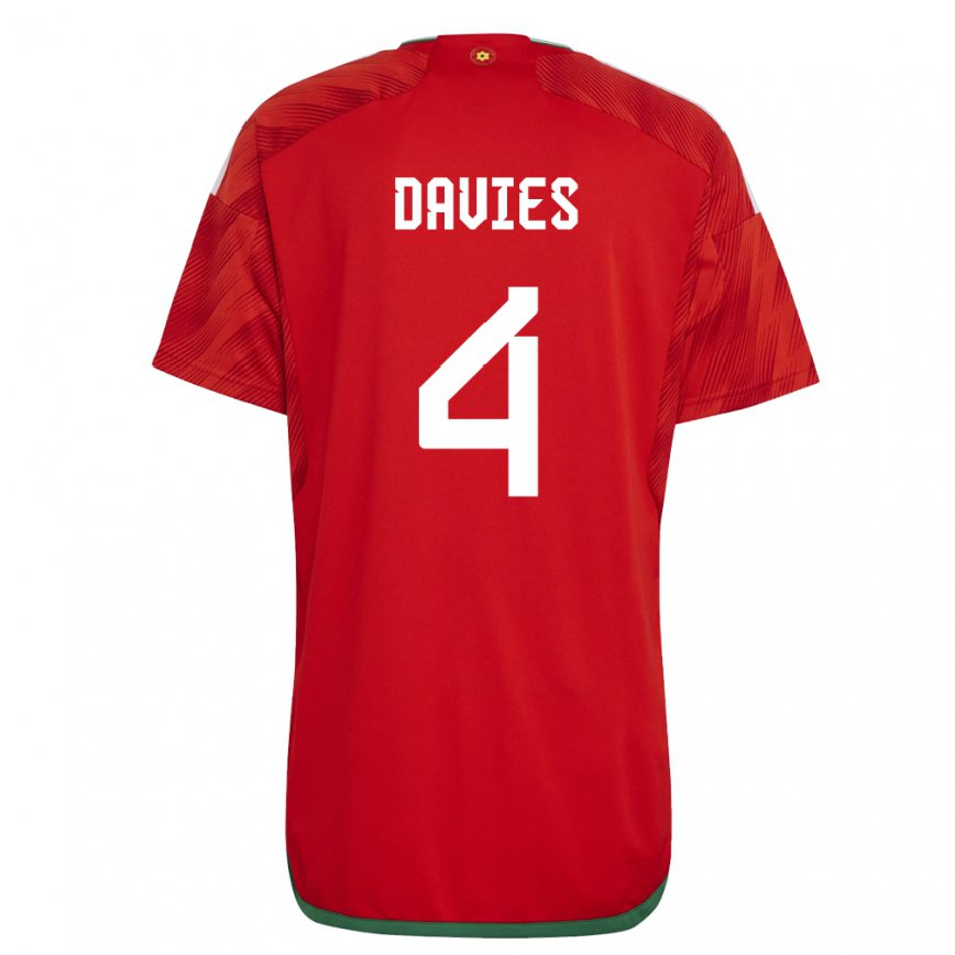 Niño Camiseta Gales Ben Davies #4 Rojo 1ª Equipación 22-24 México