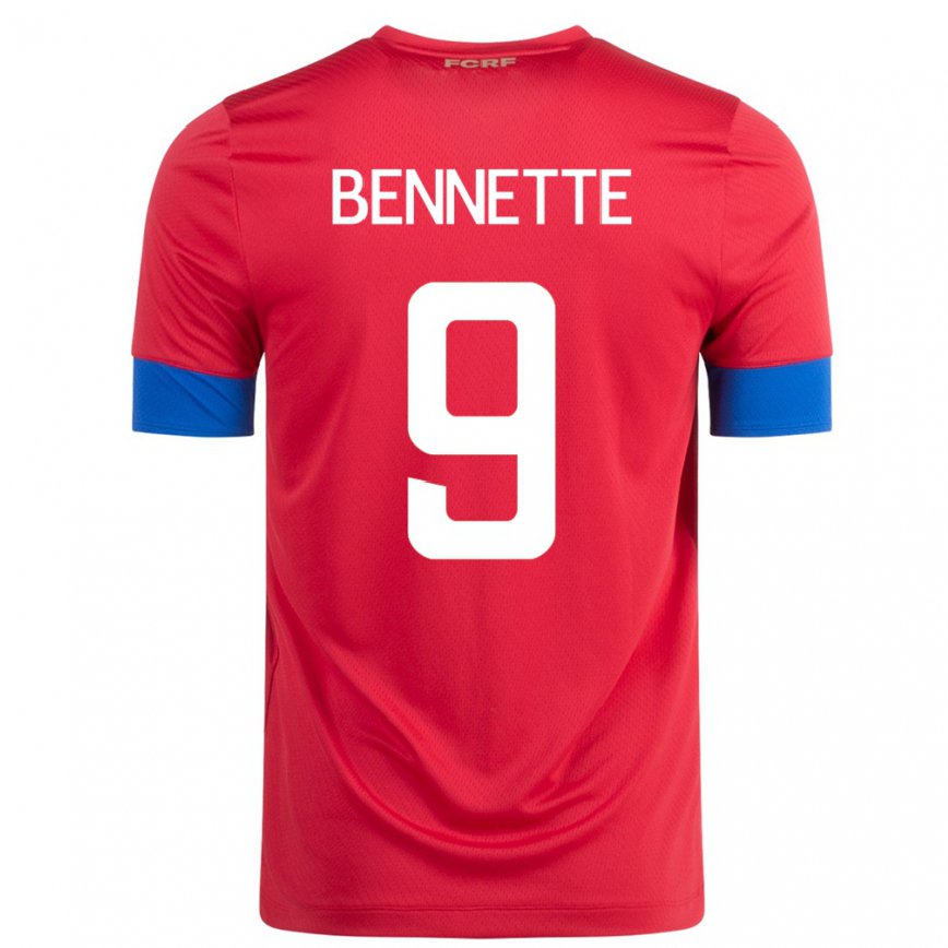 Niño Camiseta Costa Rica Jewison Bennette #9 Rojo 1ª Equipación 22-24 México
