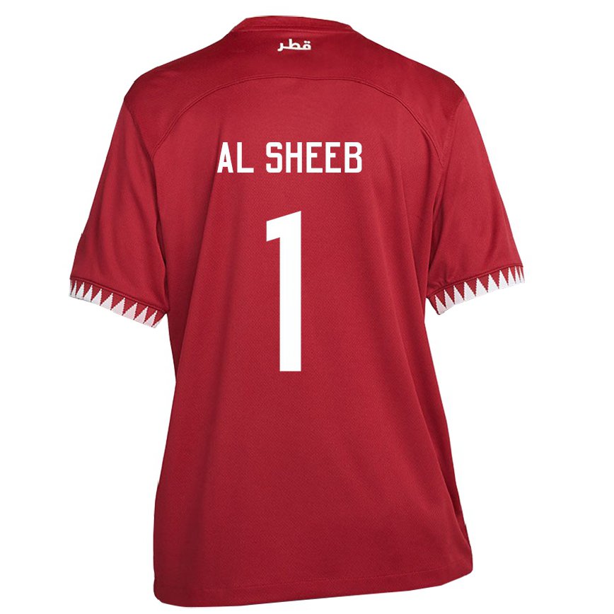 Niño Camiseta Catar Saad Al Sheeb #1 Granate 1ª Equipación 22-24 México