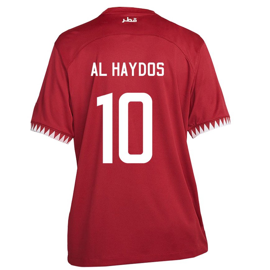 Niño Camiseta Catar Hasan Al Haydos #10 Granate 1ª Equipación 22-24 México