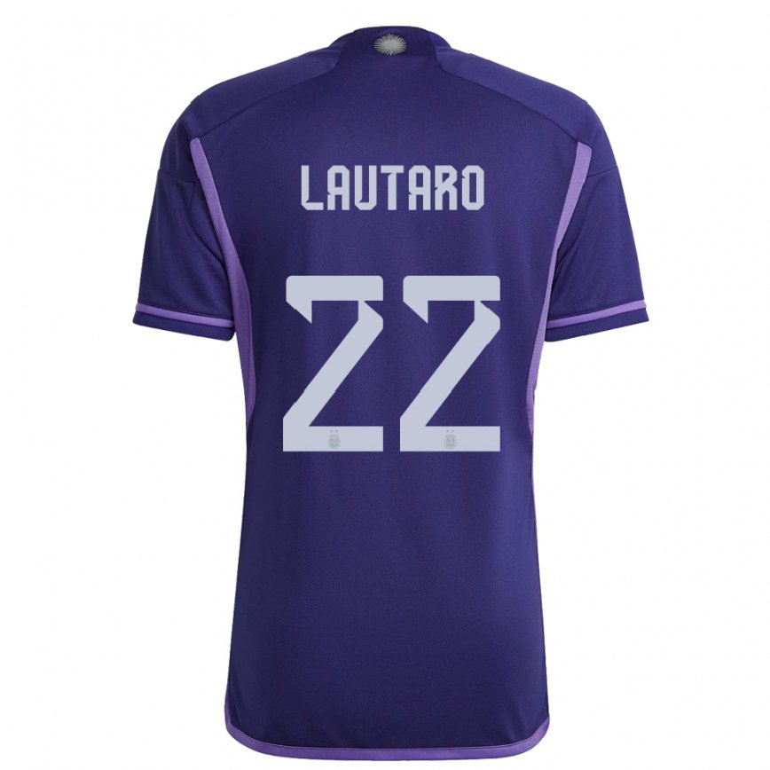 Niño Camiseta Argentina Lautaro Martinez #22 Morado 2ª Equipación 22-24 México