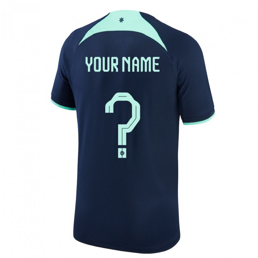 Niño Camiseta Australia Su Nombre #0 Azul Oscuro 2ª Equipación 22-24 México