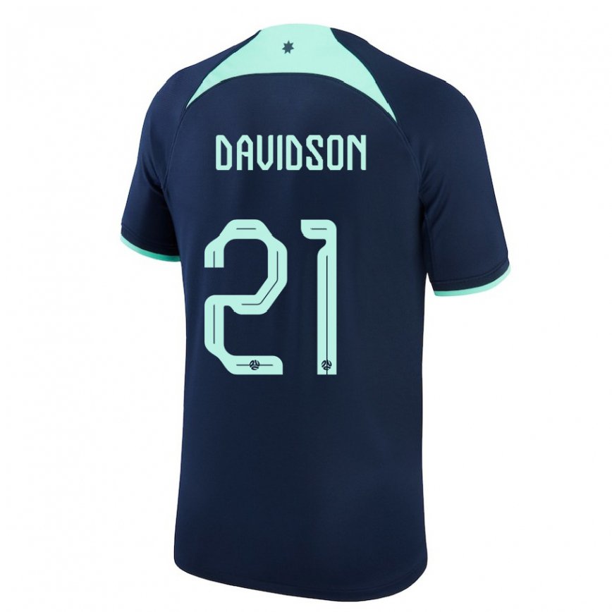 Niño Camiseta Australia Jason Davidson #21 Azul Oscuro 2ª Equipación 22-24 México