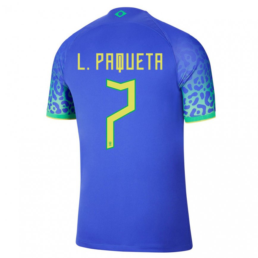 Niño Camiseta Brasil Lucas Paqueta #7 Azul 2ª Equipación 22-24 México