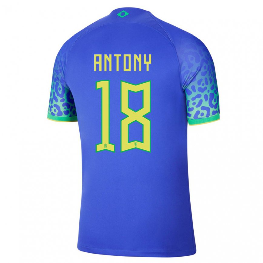 Niño Camiseta Brasil Antony #18 Azul 2ª Equipación 22-24 México