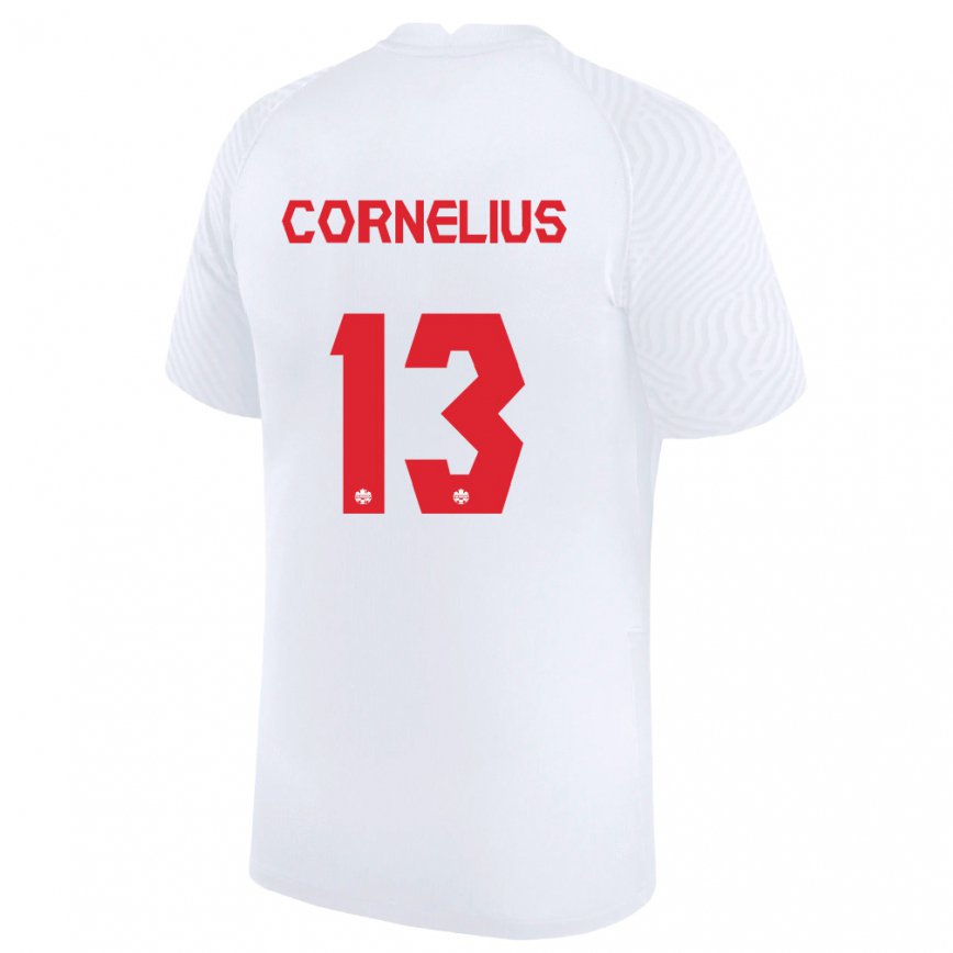Niño Camiseta Canadá Derek Cornelius #13 Blanco 2ª Equipación 22-24 México