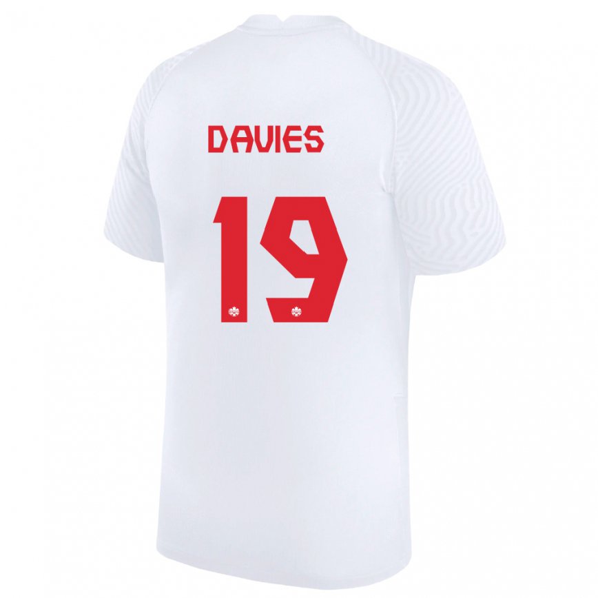 Niño Camiseta Canadá Alphonso Davies #19 Blanco 2ª Equipación 22-24 México