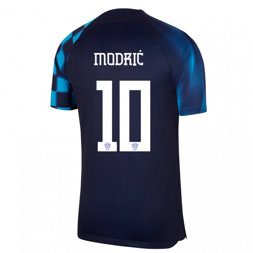 Niño Camiseta Croacia Luka Modric #10 Azul Oscuro 2ª Equipación 22-24 México