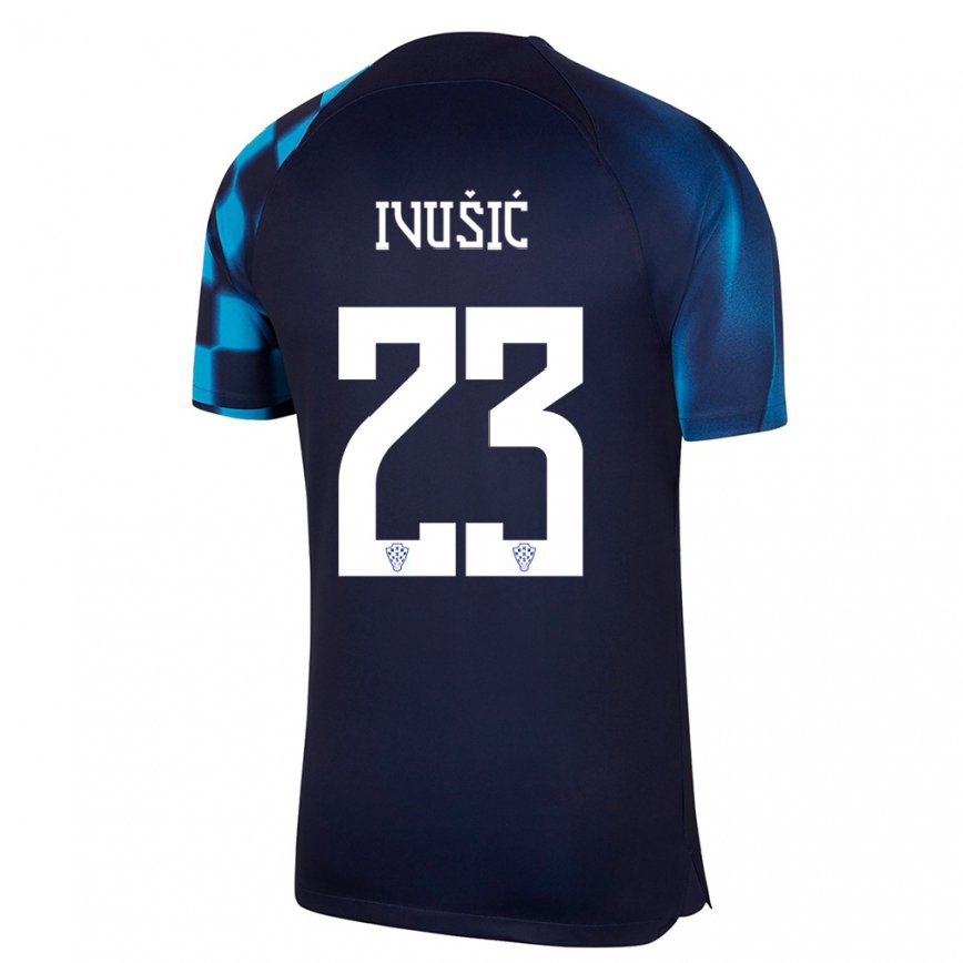 Niño Camiseta Croacia Ivica Ivusic #23 Azul Oscuro 2ª Equipación 22-24 México