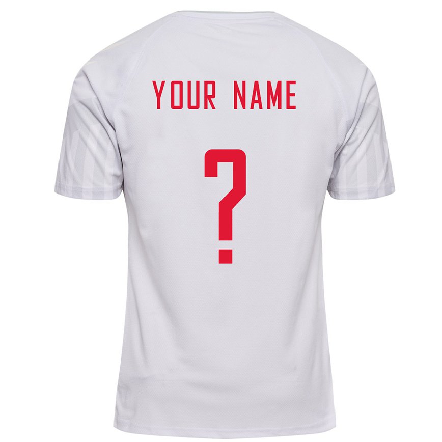 Niño Camiseta Dinamarca Su Nombre #0 Blanco 2ª Equipación 22-24 México