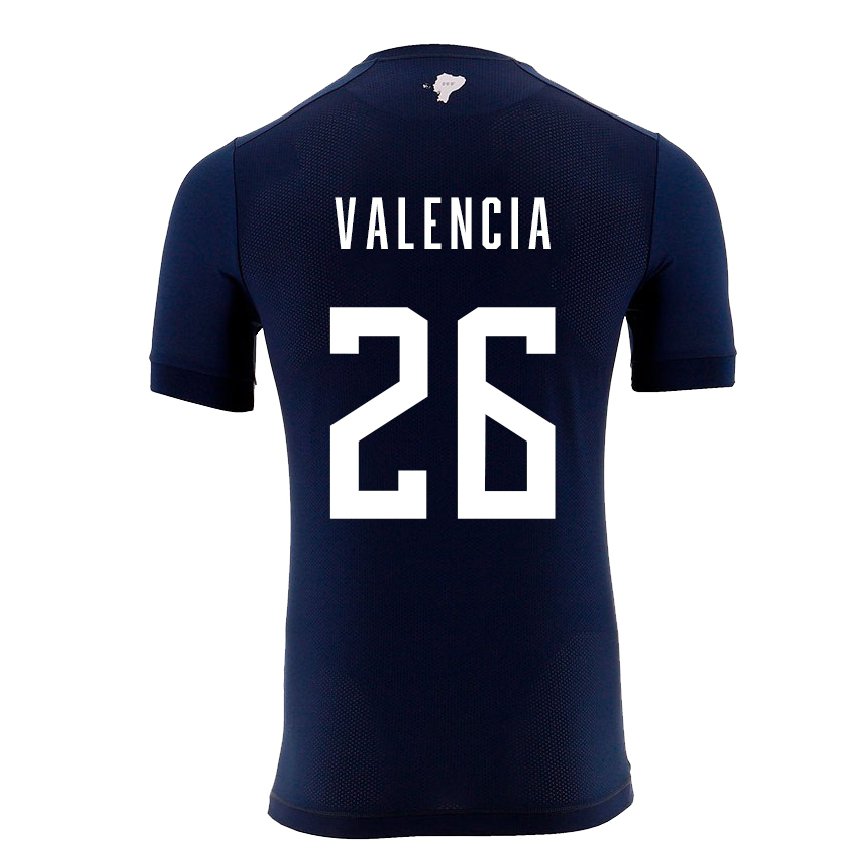Niño Camiseta Ecuador Anthony Valencia #26 Azul Marino 2ª Equipación 22-24 México