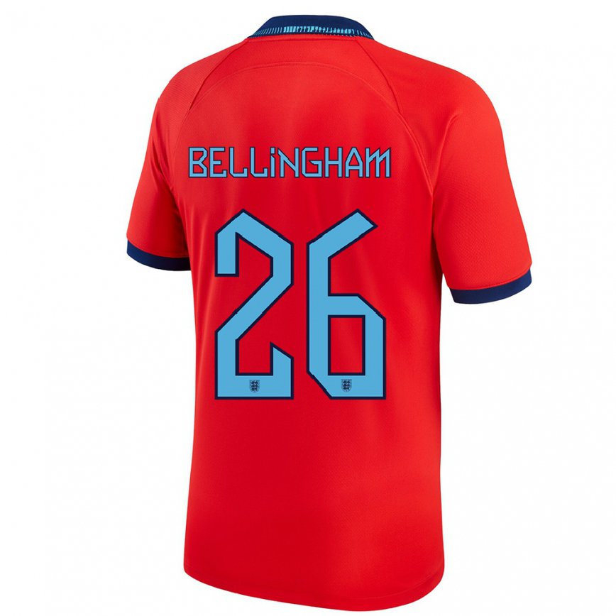 Niño Camiseta Inglaterra Jude Bellingham #26 Rojo 2ª Equipación 22-24 México