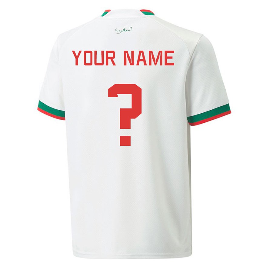 Niño Camiseta Marruecos Su Nombre #0 Blanco 2ª Equipación 22-24 México