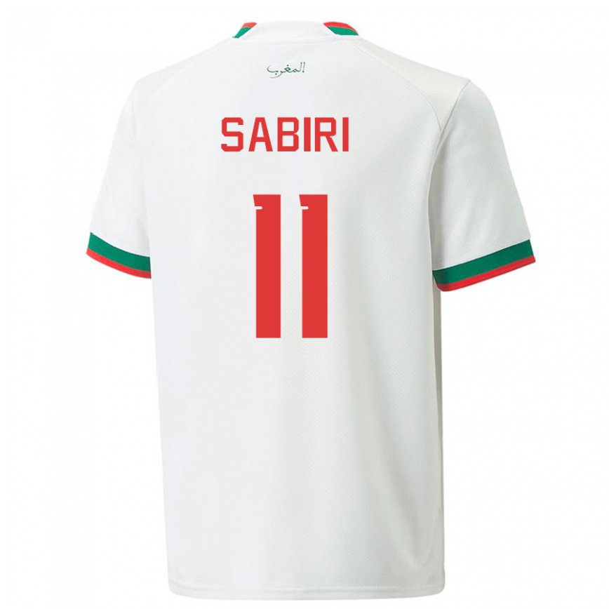 Niño Camiseta Marruecos Abdelhamid Sabiri #11 Blanco 2ª Equipación 22-24 México